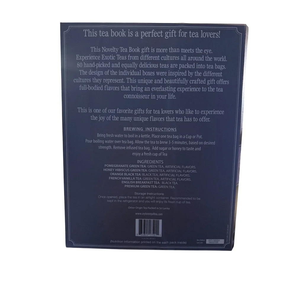 Exotic Teas of the World 80 Tea Bags Novelty Tea Book‎ Gift Set